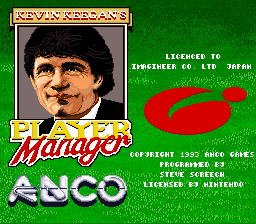 Kevin Keegan's Player Manager (Europe) Title Screen